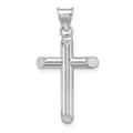 14.7mm 14ct White Gold Polished Tube Religious Faith Cross Pendant Necklace Jewelry Gifts for Women