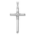 27.47mm 14ct White Gold Polished Tube Religious Faith Cross Pendant Necklace Jewelry Gifts for Women