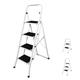 SG Traders 4 Step Ladder Folding Heavy Duty Steel Ladder Reach New Heights With Safe Durable Anti Slip Wide Portable Mat Heavy Duty Step Ladder Reliable Elevation Solutions For Indoor Outdoor Stools