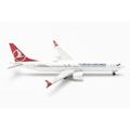 Herpa airplane model Turkish Airlines Boeing 737 Max 9 on a scale of 1 : 500, metal miniature without pedastal, model building, collectors edition