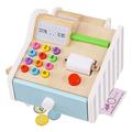 ibasenice 1 Set Cash Register Toy Children Toys Table Play Supermarket Cash Register Supermarket Cashier Childrens Toys Grocery Store Pretend Play Scanner Wooden Tool Table Desktop