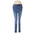 Wax Jean Jeans - High Rise Skinny Leg Boyfriend: Blue Bottoms - Women's Size 9 - Medium Wash