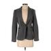 Zara Basic Blazer Jacket: Below Hip Gray Solid Jackets & Outerwear - Women's Size Small