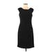 Lauren by Ralph Lauren Casual Dress - Sheath Scoop Neck Short sleeves: Black Polka Dots Dresses - Women's Size 8