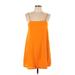 Zara Casual Dress - Shift Square Sleeveless: Orange Solid Dresses - Women's Size Large