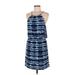 BCBGeneration Casual Dress - Mini Halter Sleeveless: Blue Tie-dye Dresses - Women's Size Medium