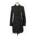 Old Navy Casual Dress - Shirtdress: Black Plaid Dresses - Women's Size Small