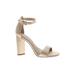 Gianni Bini Heels: Ivory Solid Shoes - Women's Size 7 1/2 - Open Toe