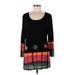 Parsley & Sage Casual Dress - Shift Scoop Neck Long sleeves: Black Color Block Dresses - Women's Size Medium