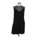 BCBGeneration Casual Dress - DropWaist Crew Neck Sleeveless: Black Print Dresses - Women's Size Medium