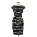 Nine West Casual Dress - Sheath: Black Batik Dresses - Women's Size 6