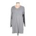 Victoria's Secret Casual Dress - Shift V Neck 3/4 sleeves: Gray Marled Dresses - Women's Size Large