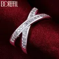 DOTEFFIL-Bague en argent regardé 925 avec lettre X pour homme et femme bijoux de charme à la mode