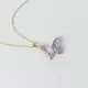 ZBathroom UYANG-Collier pendentif papillon pour femme tour de cou en cristal rose et violet bijoux