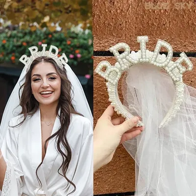 Mariée To Be bandeau couronne avec voile accessoires de cheveux de mariée de luxe cadeau de