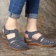 Sandales Romaines à Talons Bas pour Femme Chaussures d'Été Souples Élégantes