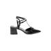 Zara Basic Heels: Pumps Chunky Heel Casual Black Print Shoes - Women's Size 36 - Pointed Toe