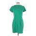 Boden Cocktail Dress - Mini Crew Neck Short sleeves: Green Print Dresses - Women's Size 10 Petite