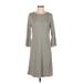 J.Jill Casual Dress - Sweater Dress: Gray Marled Dresses - Women's Size Small