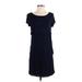 Ann Taylor Casual Dress - Shift Scoop Neck Short sleeves: Blue Print Dresses - Women's Size X-Small