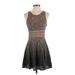 Free People Casual Dress - A-Line: Brown Leopard Print Dresses - Women's Size 2