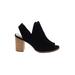 Cole Haan Heels: Slingback Chunky Heel Boho Chic Black Print Shoes - Women's Size 11 - Peep Toe
