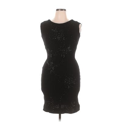 Thayer Cocktail Dress - Bodycon Crew Neck Sleeveless: Black Print Dresses - Women's Size 14