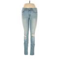 Abercrombie & Fitch Jeggings - High Rise Skinny Leg Boyfriend: Blue Bottoms - Women's Size 6 - Distressed Wash