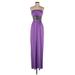 Tart Cocktail Dress - Bridesmaid Open Neckline Sleeveless: Purple Solid Dresses - Women's Size Small