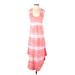 Gap Casual Dress - Midi Scoop Neck Sleeveless: Pink Print Dresses - Women's Size X-Small