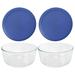 Pyrex (2) 7203 7-Cup Glass Bowls & (2) 7402-PC 6/7 Glass/Plastic in Blue | 9.75 H x 9.25 W x 12.25 D in | Wayfair 7203_7402-PC-APB_2