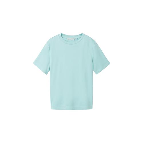 TOM TAILOR DENIM Damen Basic T-Shirt, grün, Uni, Gr. XS