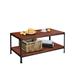 17 Stories Arl 4 Legs Coffee Table w/ Storage Wood/Metal in Black/Brown/Gray | 18.12 H x 41.37 W x 21.65 D in | Wayfair