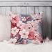 East Urban Home Floral Japanese Zen Flower Sakura Cherry Blossom III Asian Flowers in Bloom Polyester in Blue/Pink | 20 H x 20 W x 1 D in | Wayfair