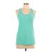 Reebok Active Tank Top: Teal Color Block Activewear - Women's Size Medium