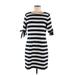 The Limited Casual Dress - Sheath Scoop Neck 3/4 sleeves: Black Print Dresses - Women's Size Medium