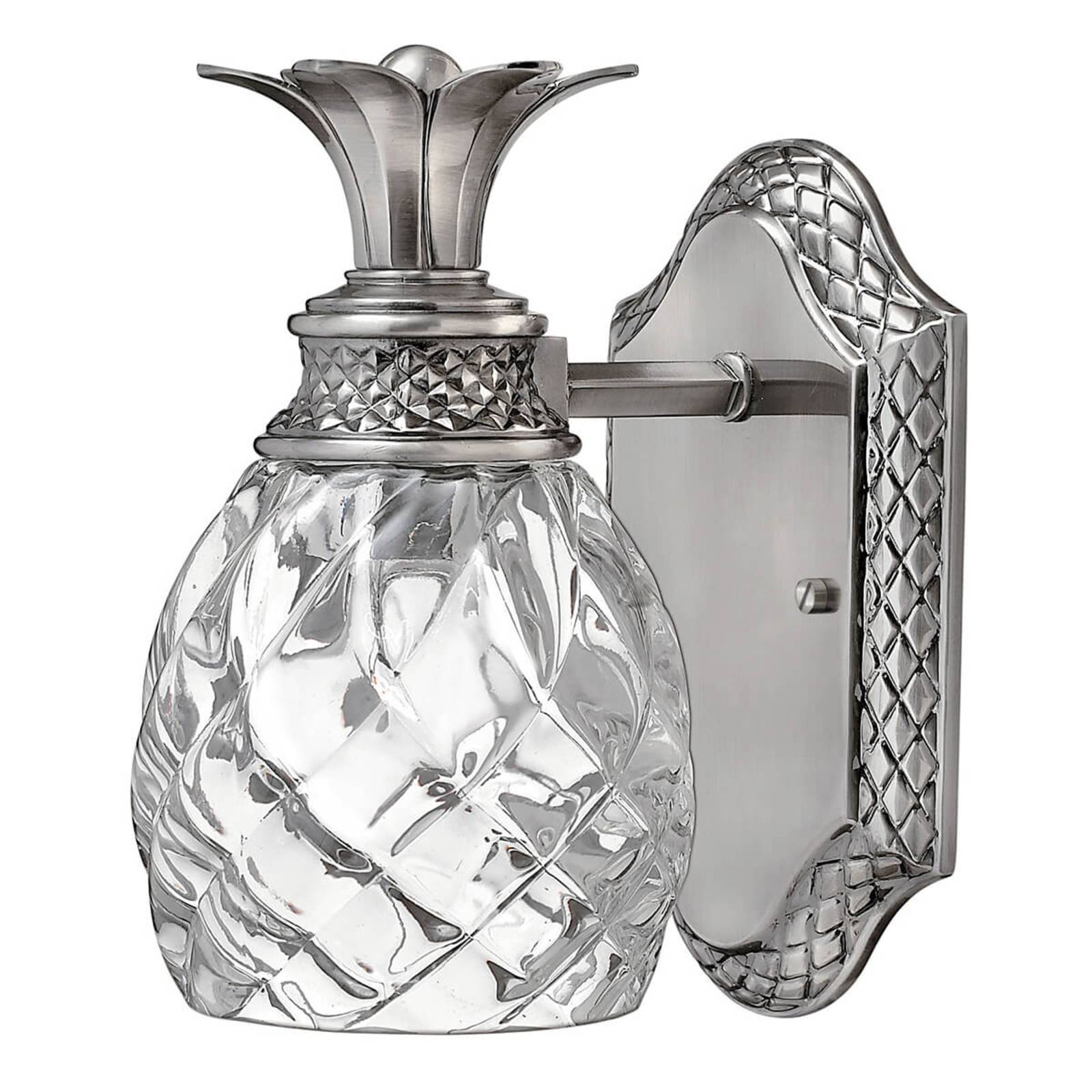 HINKLEY Wandlampe Plantation, dimmbar, alu / grau / zink, für Badezimmer, Glas, Antik, Wandleuchte, Wandlampe Bad