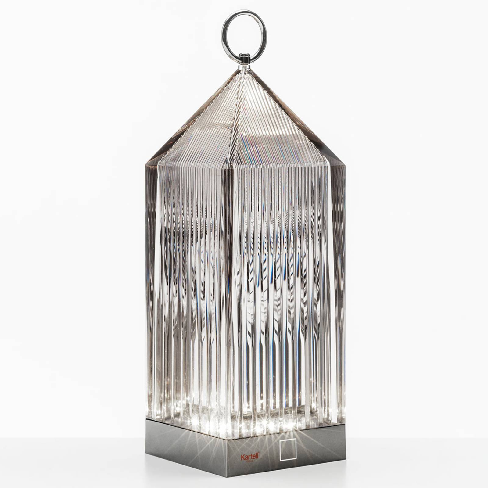 Kartell Lantern LED-Tischleuchte, rauchgrau IP54, alu / grau / zink, Kunststoff, Design