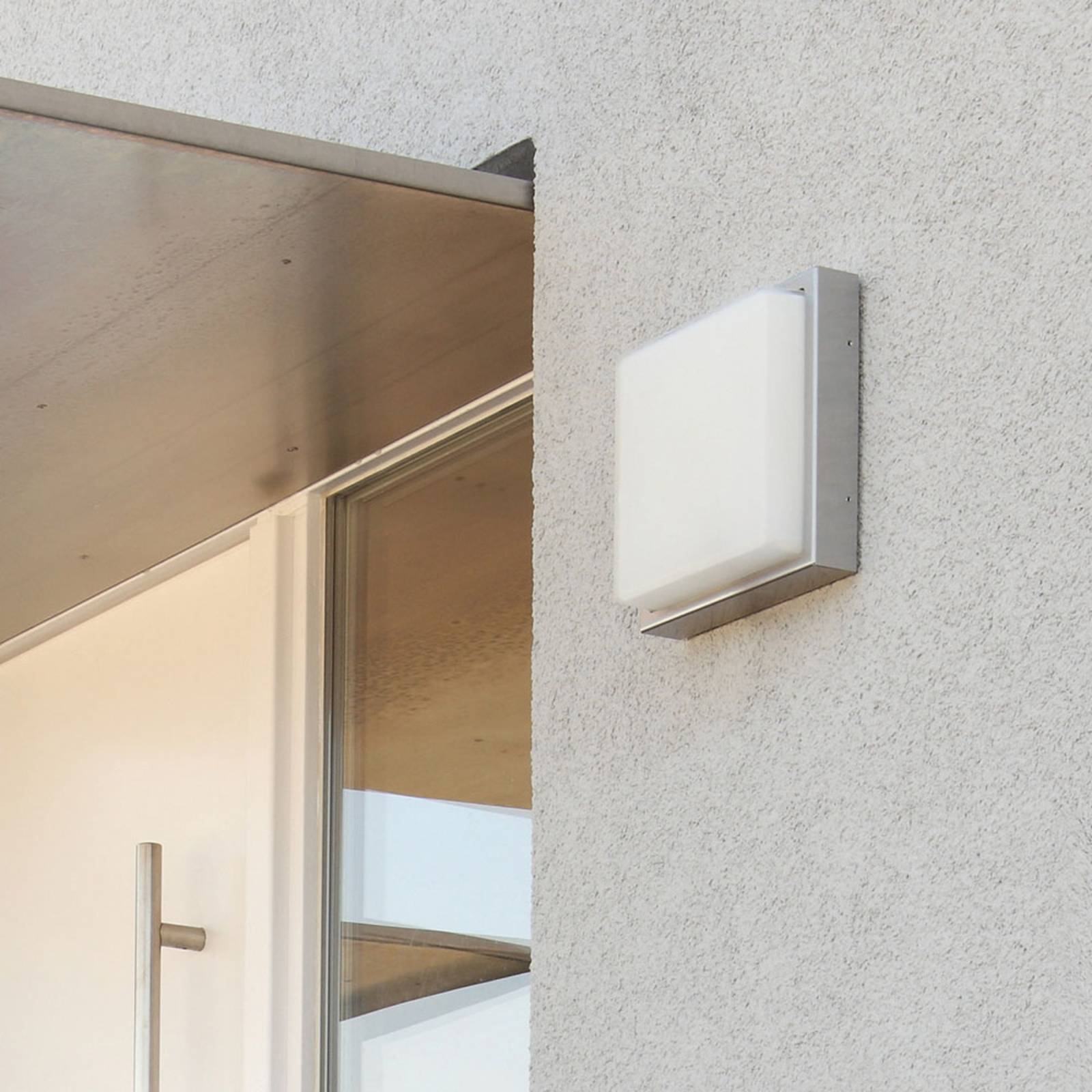 LCD Aussenwandleuchte mit Bewegungsmelder 046, weiß / opal, Glas, Modern