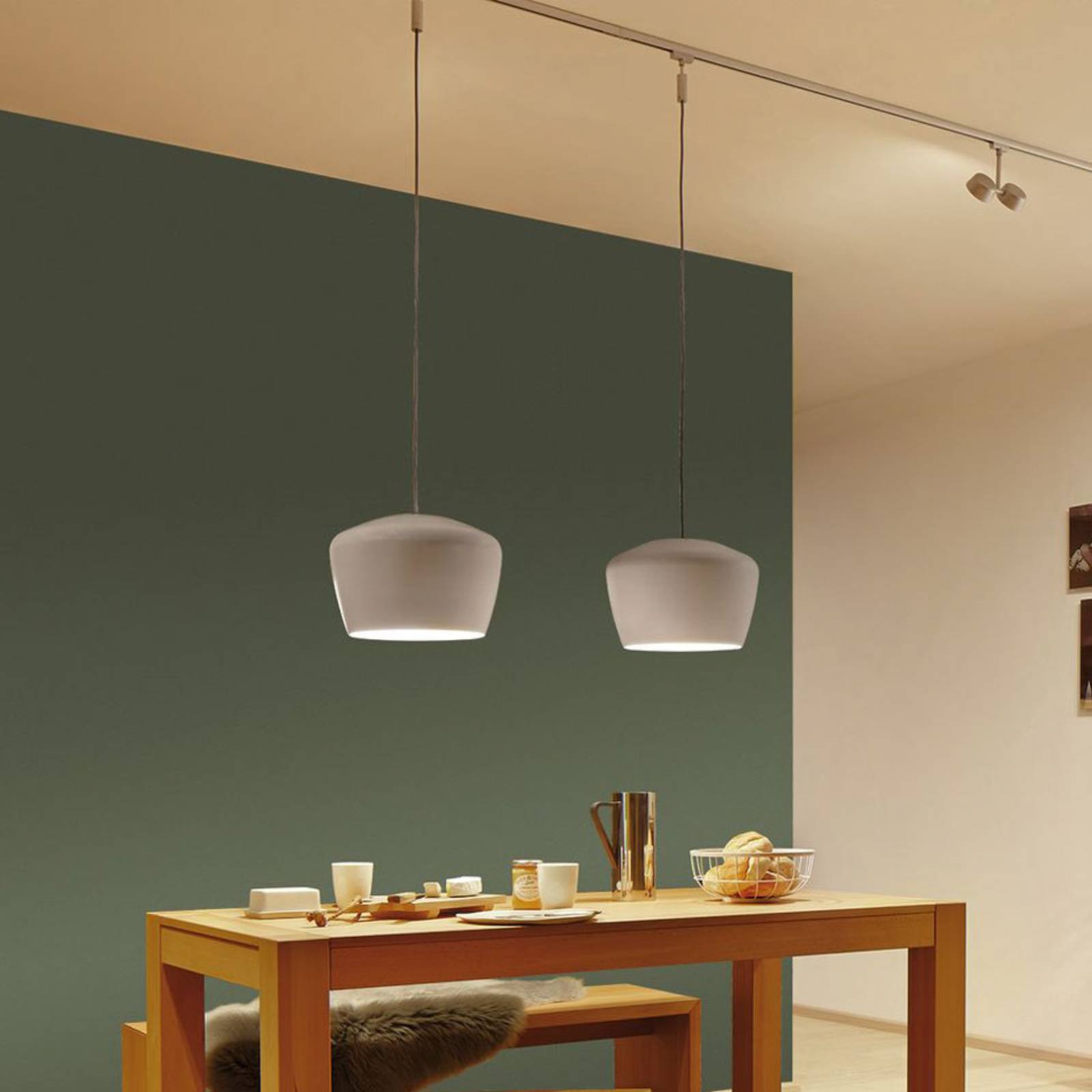 Paulmann Lampenschirm Pom, weiß, Ø 35 cm, Metall Pom, weiß / opal, für Wohn- / Esszimmer, Metall, Modern