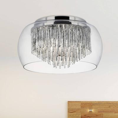 Searchlight Deckenlampe Curva, dimmbar, chrom / silber, für Wohn- / Esszimmer, Glas, Modern, Deckenlampe Image