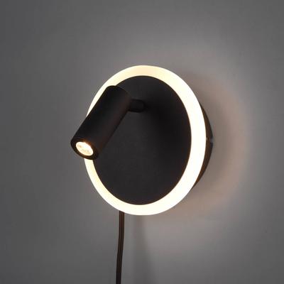 Trio Lighting Wandlampe Jordan, schwarz, für Wohn- / Esszimmer, Metall, Modern, LED Wandleuchte, Wandlampe Innen Image
