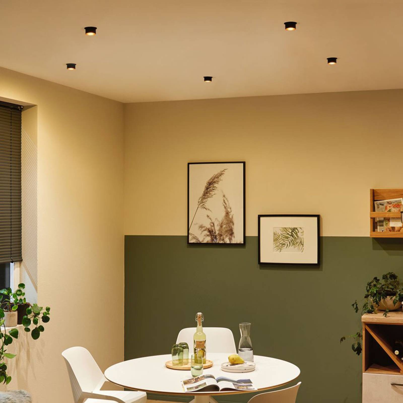 Paulmann Gil LED-Einbau schwarz matt/gold 3er-Set Gil, dimmbar, schwarz, für Badezimmer, Aluminium, Modern