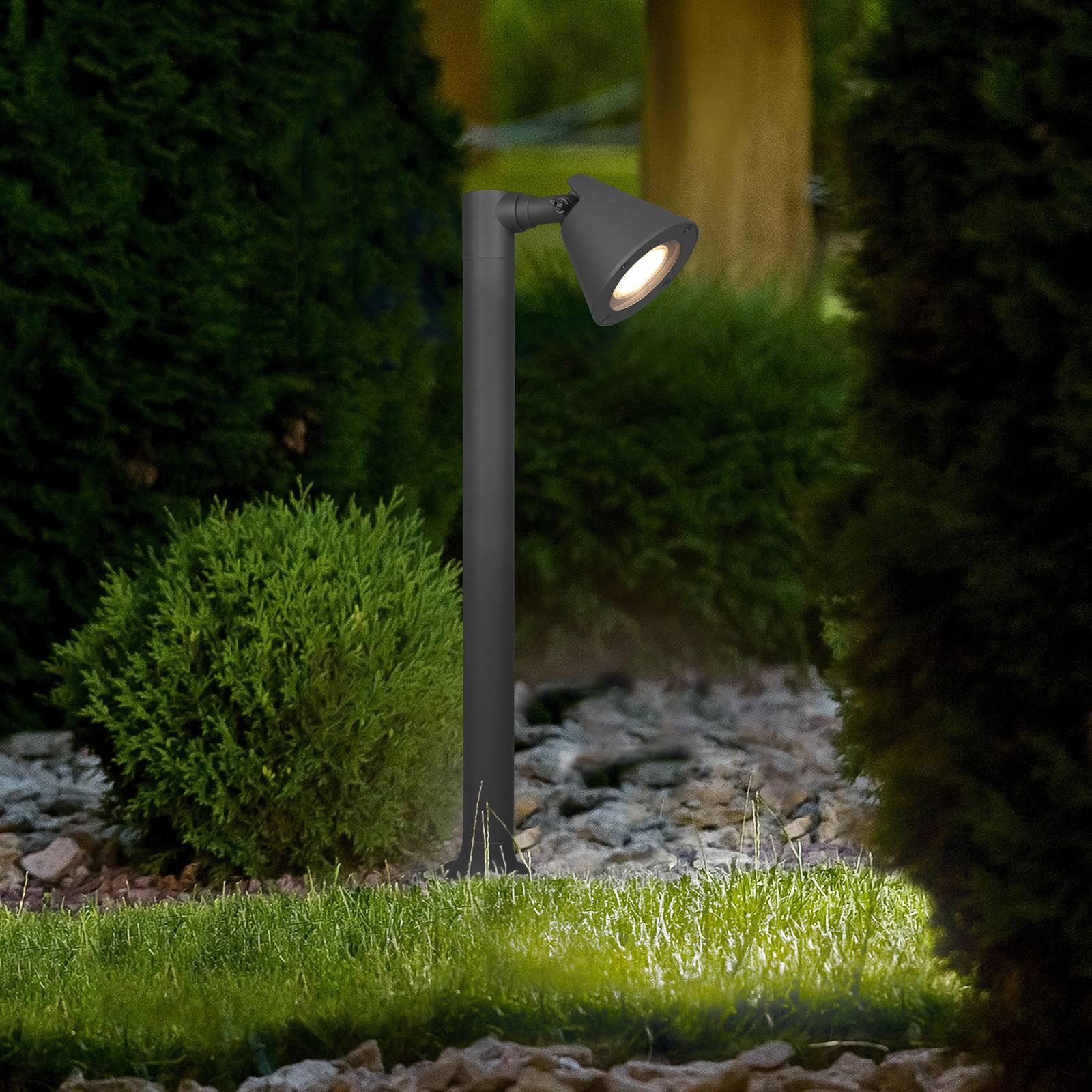 Trio Lighting Sockelleuchte aussen Kaveri, dimmbar, schwarz, Aluminium, Modern, Außenleuchte