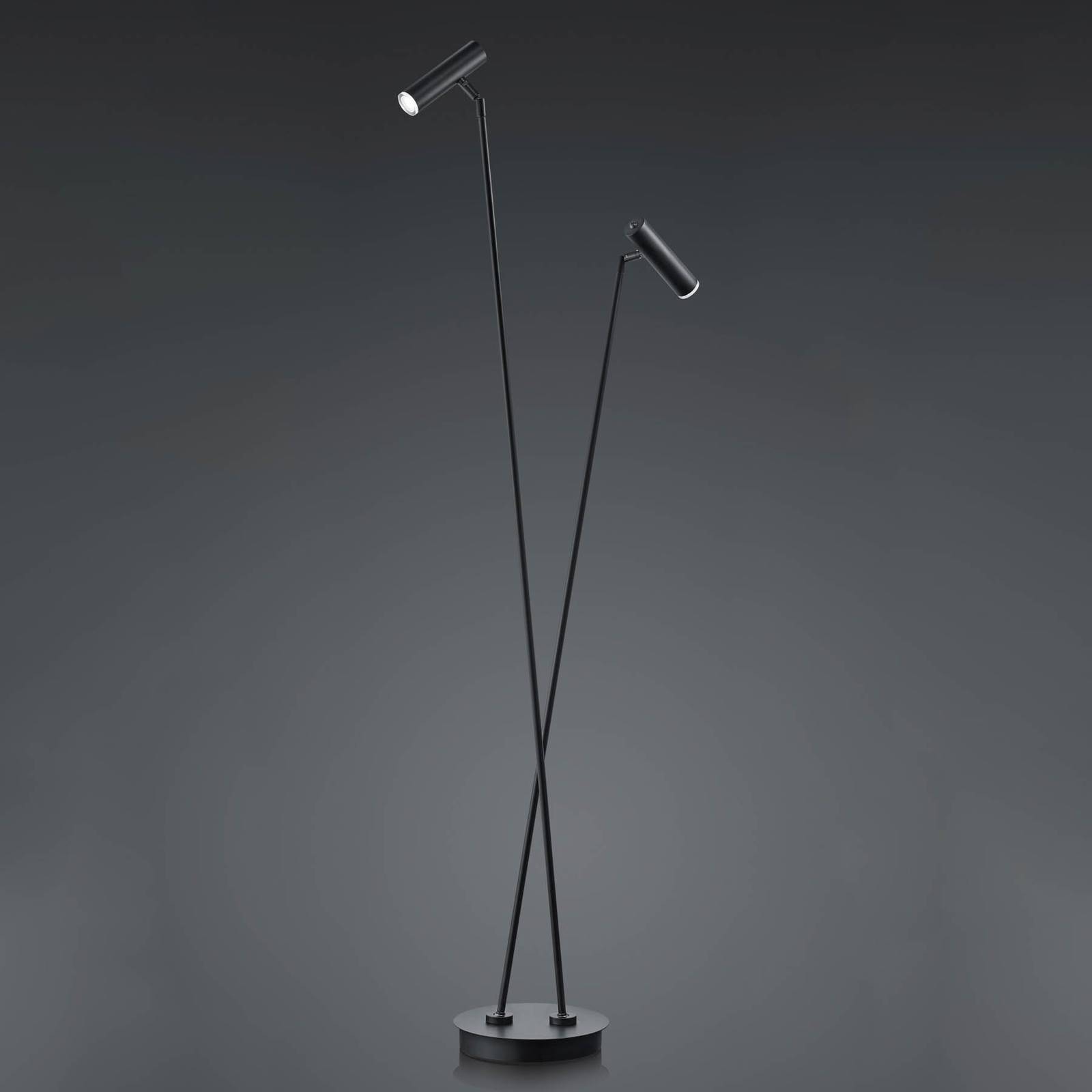 HELL LED Stehlampe Tom, dimmbar, schwarz, für Wohn- / Esszimmer, Edelstahl, Modern, LED Stehlampe