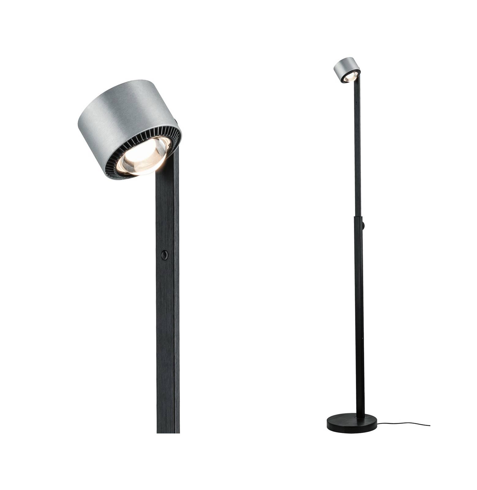 Paulmann LED Stehlampe Aldan, dimmbar, schwarz, für Wohn- / Esszimmer, Aluminium, Modern, LED Stehlampe