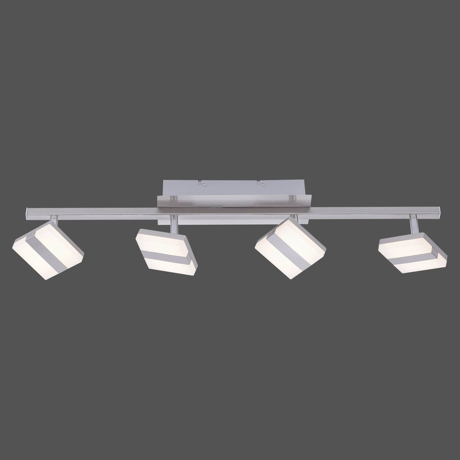 LOLA Smart LED-Deckenstrahler LOLAsmart Sabi, vierflammig dimmbar, alu / grau / zink, für Wohn- / Esszimmer, Metall, Modern, Smart Home Strahler