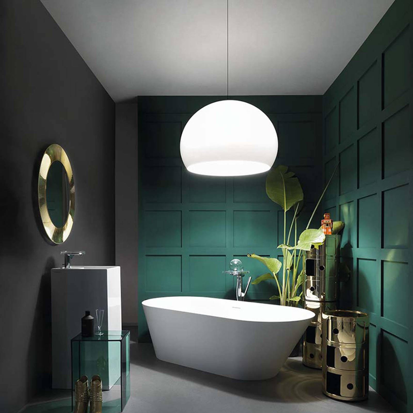 Kartell Design Hängelampe FL/Y, dimmbar, weiß / opal, für Wohn- / Esszimmer, Kunststoff, Design, Pendelleuchte