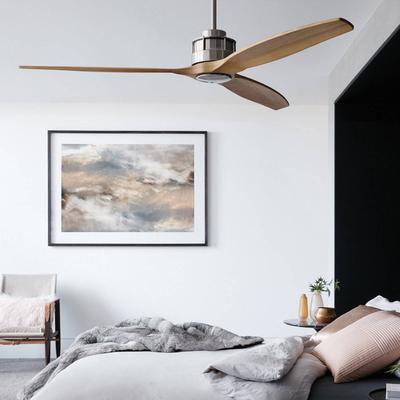 Beacon Lighting Deckenventilator Airfusion Akmani, leise, teak/chrom Akmani, Holz hell, für Wohn- / Esszimmer, Holz, Modern