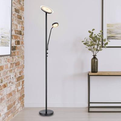 Globo LED Stehlampe Ernst, dimmbar, schwarz, für Wohn- / Esszimmer, Metall, LED Stehlampe Image